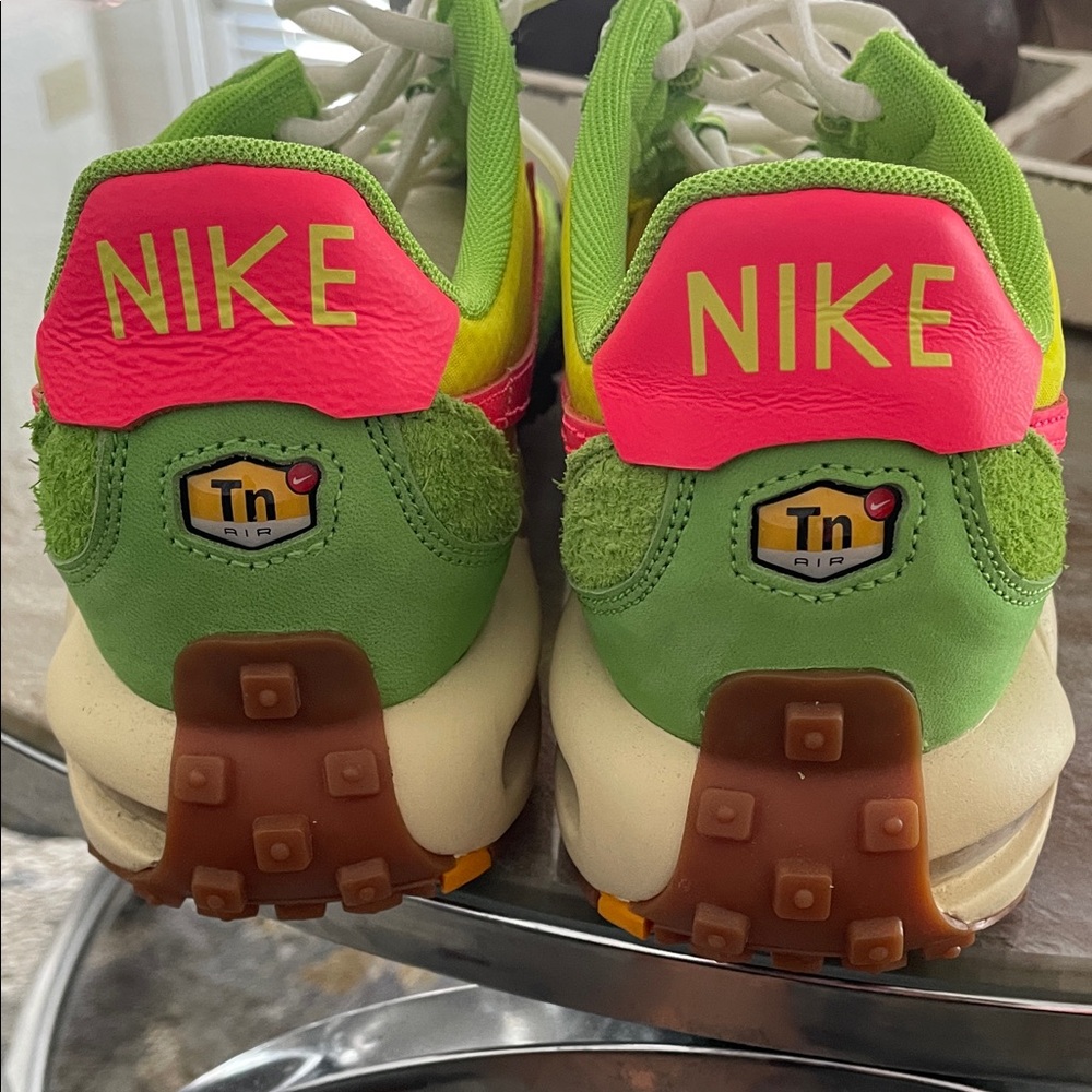 Nike men Yellow & Green Sneakers with Pink Swoosh - Picture 3 of 5